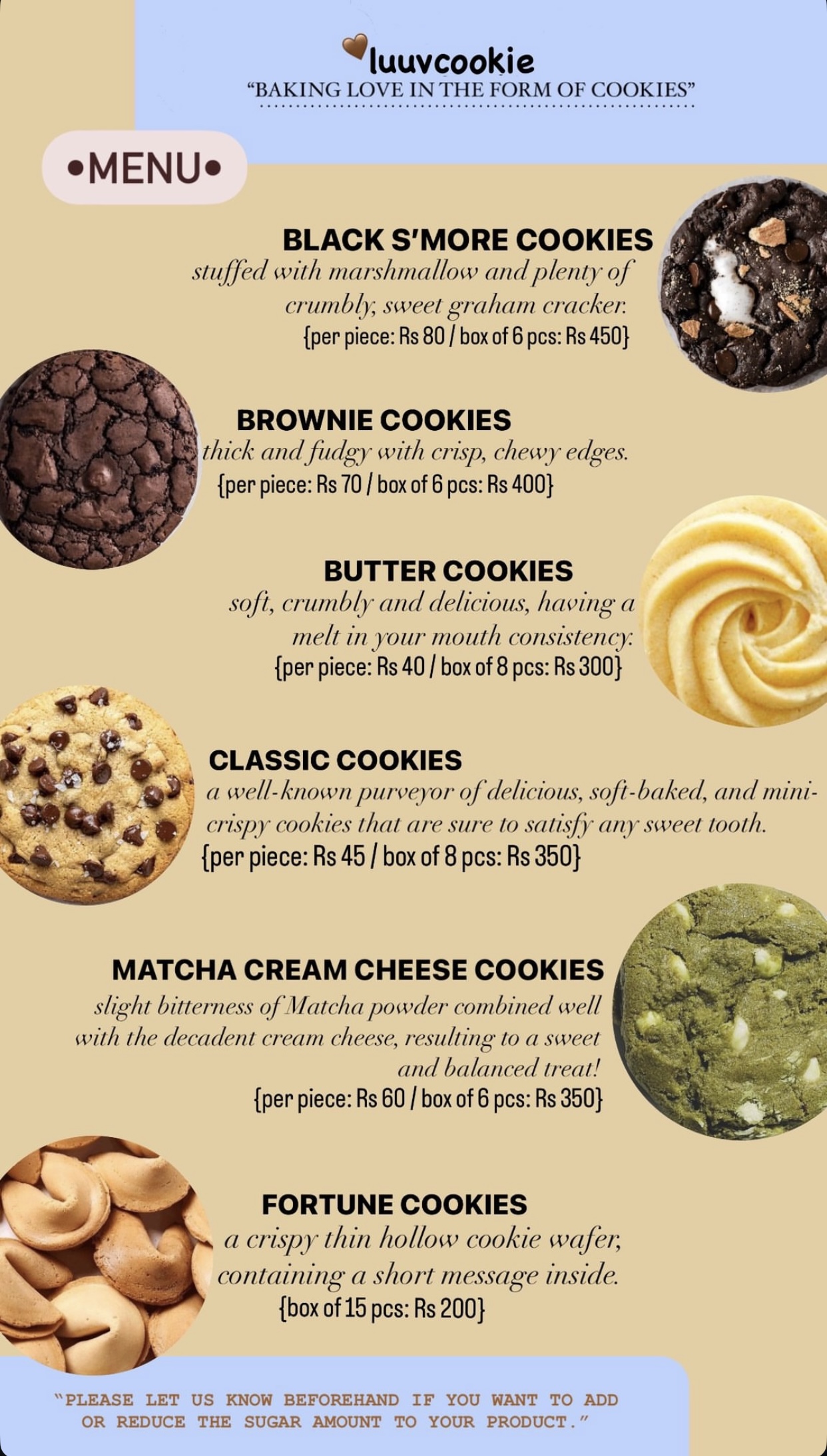 Luuv Cookie Menu image
